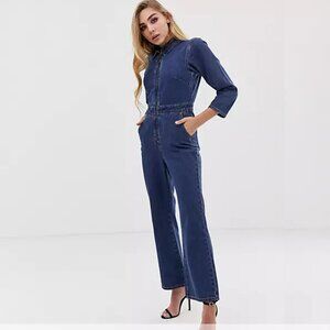 ASOS/Liquor & Poker Denim Kick Flare Jumpsuit - Size 4